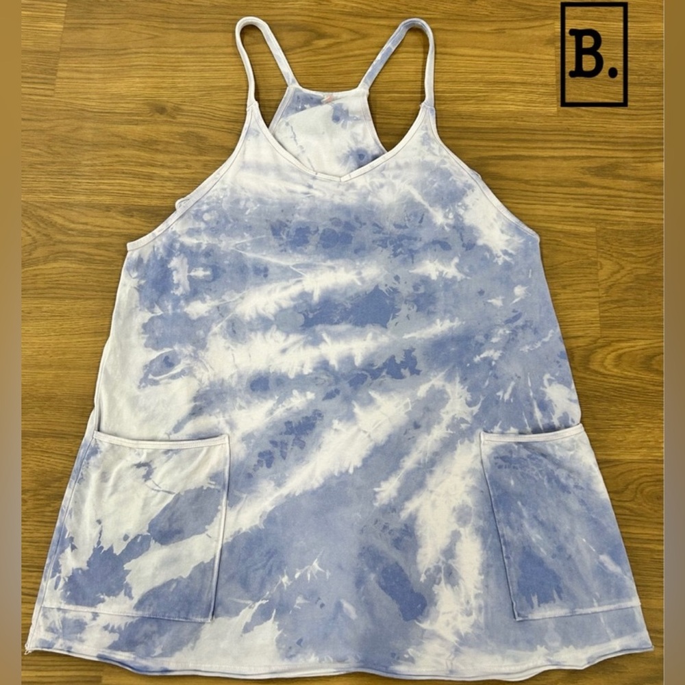 Free People Hot Shot Mini Dress in Tie Dye Violet Splendor Size Large NEW